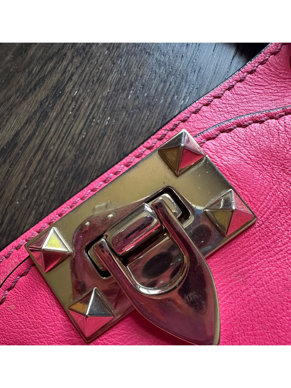 Valentino Garavani Rockstud  Small Leather Tote Bag Pink - Picture 11 of 15